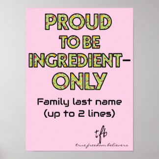 Poster Ménage Petit avec Ingrédients Uniquement