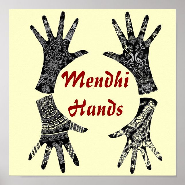 Poster Mendhi Hands (Devant)