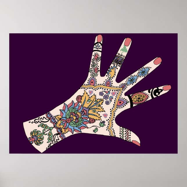 Poster Mendhi mains (Devant)