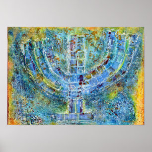 Poster Menorah bleue