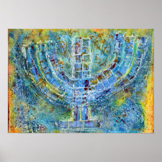 Poster Menorah bleue