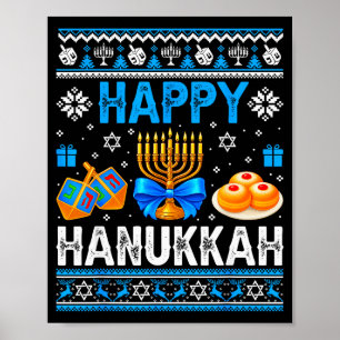 Poster Menorah de Hanukkah dreidel moche pyjama de Chanuk
