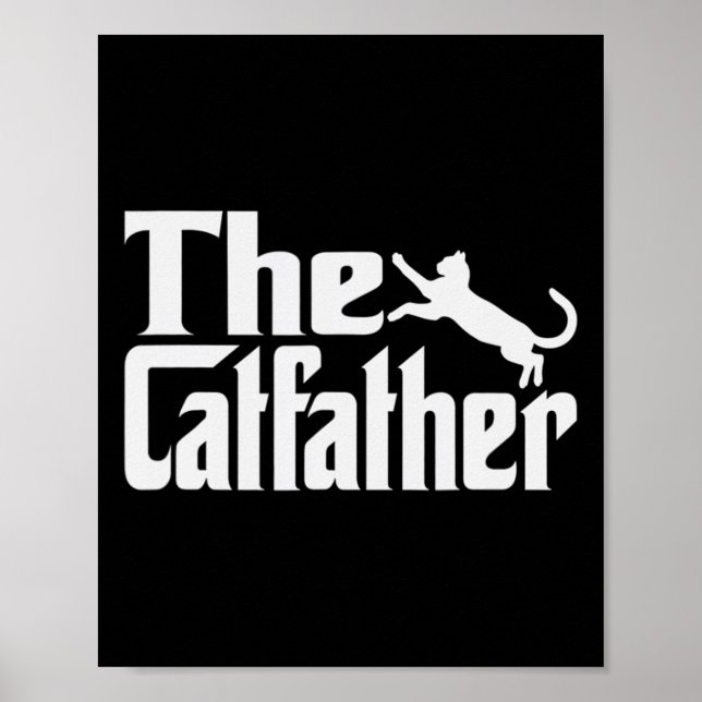 Poster Mens Chat Père Kitty Papa Fête des pères Meow Feli (Devant)