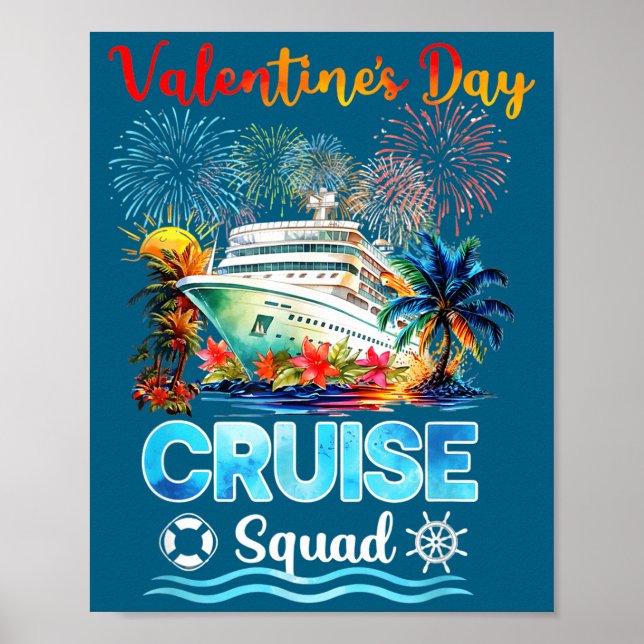 Poster Mens Cruise Squad Valentine's Day Vacation Travel  (Devant)