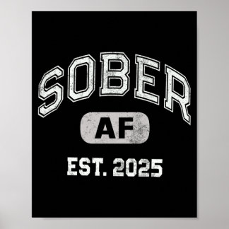 Poster Mens cute sober af 2025 since aa recovery achiever