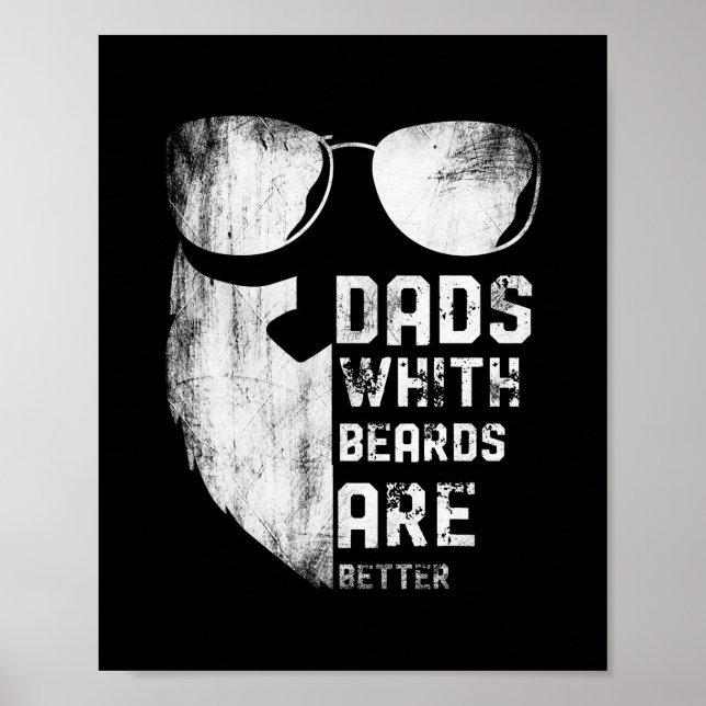 Poster Mens Dads With Beards Are Better Funny Fathers (Devant)
