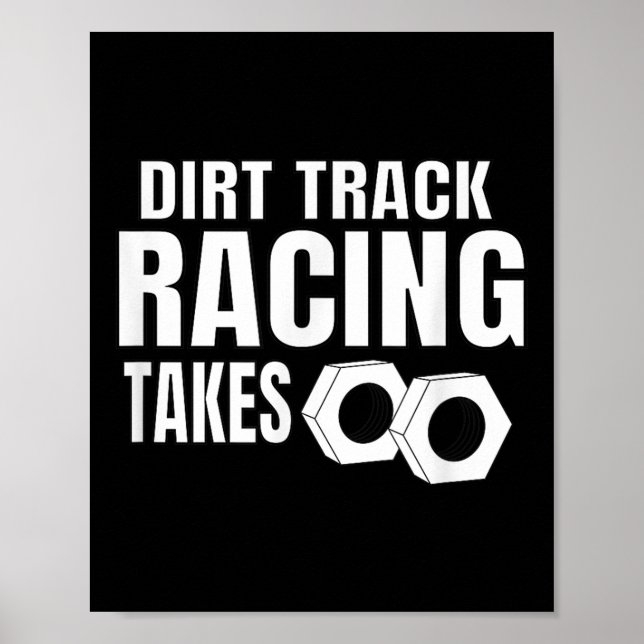 Poster Mens Dirt Track Racing Drôle Race Citation Sprint  (Devant)