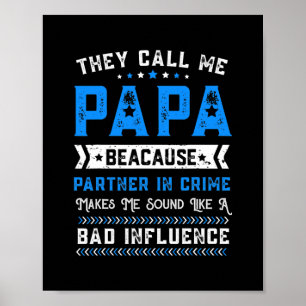 Poster Mens Fête des pères Grand-Père On M'Appelle Papa