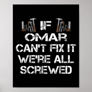 Poster Mens Funny Handyman Citation Omar Personnalisé Cad