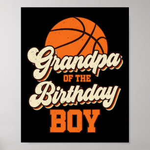 Poster Mens Grand-Père Du Garçon D'Anniversaire Bysketbyl