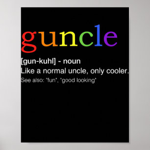 Poster Mens Guncle dans les couleurs du drapeau arc-en-ci