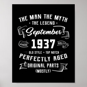 Poster Mens Man Myth Legend September 1937 85th Birthday
