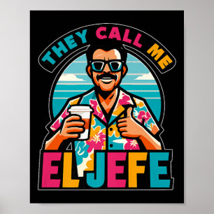 Poster Mens On M'Appelle El Jefe Le Patron En Espagnol Fu