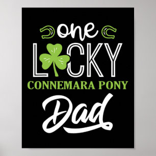 Poster Mens One Lucky Connemara Pony Horse Papa Irlandais