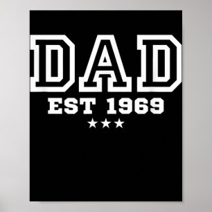Poster Mens Papa Fondé 1969 Fête des pères Cadeau 