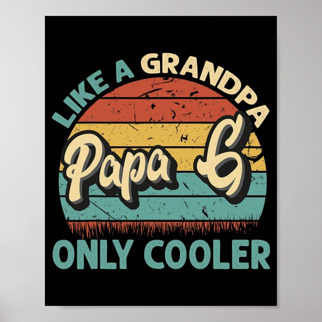Poster Mens Papa G Comme Un Grand-Père Seulement Glacière (Devant)