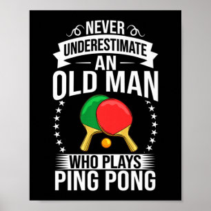 Poster Mens Ping Pong Table Tennis Player Balls Paddle Ga