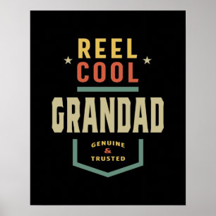 Poster Mens Produit bobine Cool Grand-père de pêche cadea