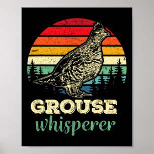 Poster Mens Retro Ruffed Grouse Whisperer Bird Hund Bi