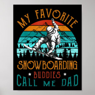 Poster Mens Snowboard My Favoris Snowboard Buddies Ca