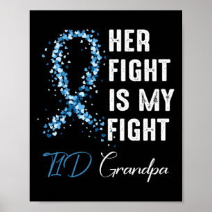 Poster Mens Son combat est mon combat T1d Grand-père Type