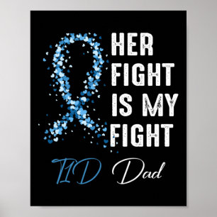 Poster Mens Son combat est mon combat T1d Papa Type 1 Dia