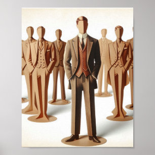 Poster Mens Suits Mode Papier artisanat art