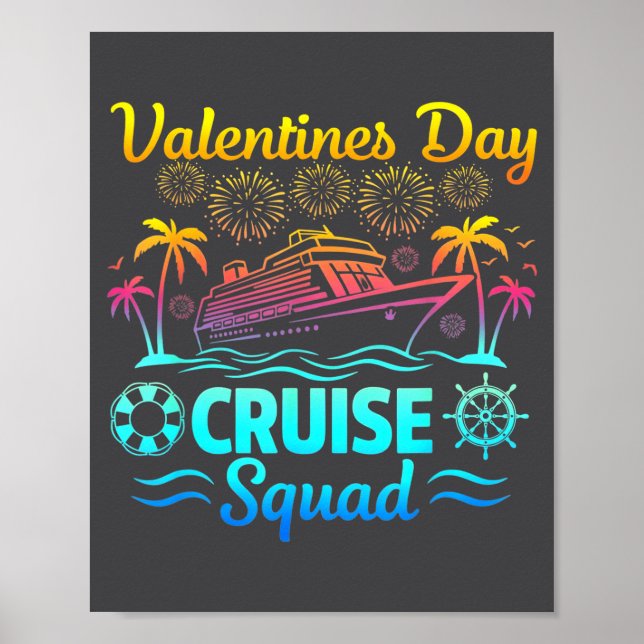 Poster Mens Valentines Day Cruise Squad 2026 Vacation Tra (Devant)