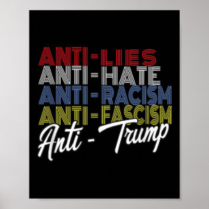Poster Mensonges Anti Trump Haine Et Fascisme Résistent A