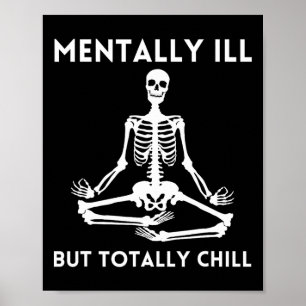 Poster Mentalement Mal Mais Totalement Chill Halloween Sq