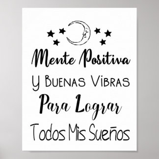 Poster Mente positiva y buenas vibras