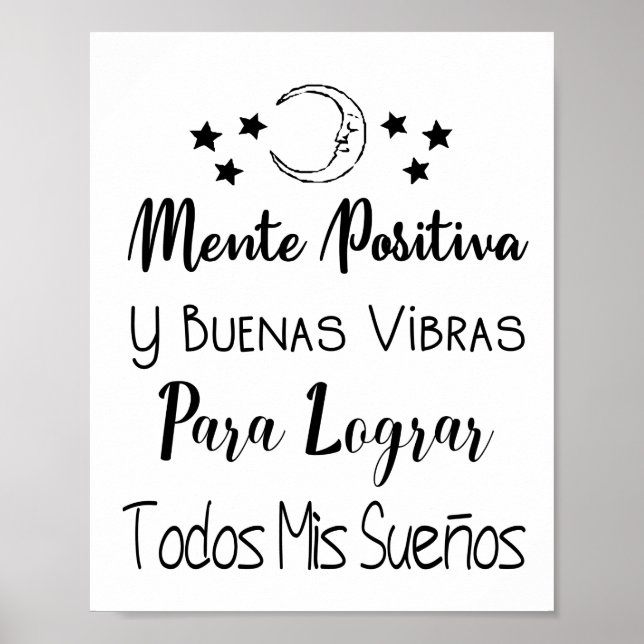 Poster Mente positiva y buenas vibras (Devant)