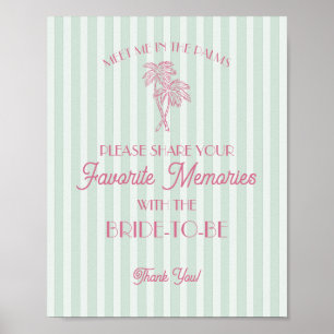 Poster Menthe Palm Springs Souvenirs Préférés avec la Mar