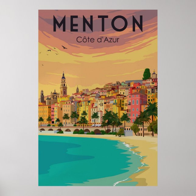 Poster Menton, Cote d'Azur (Devant)