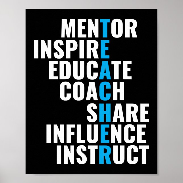 Poster Mentor Inspire School Nerd Funny Enseignant (Devant)