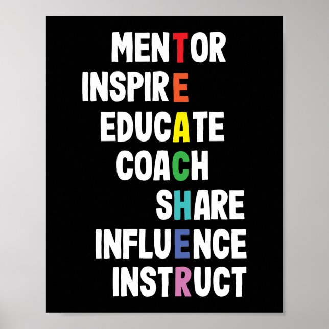Poster Mentor Inspire School Nerd Funny Enseignant (Devant)