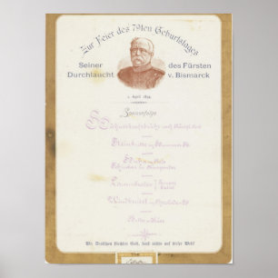 Poster Menu à Prince von Bismarcks