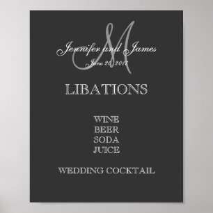 Poster Menu Barre mariage