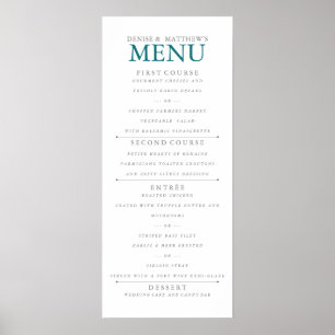 Poster Menu bleu port 4 po x 9 po