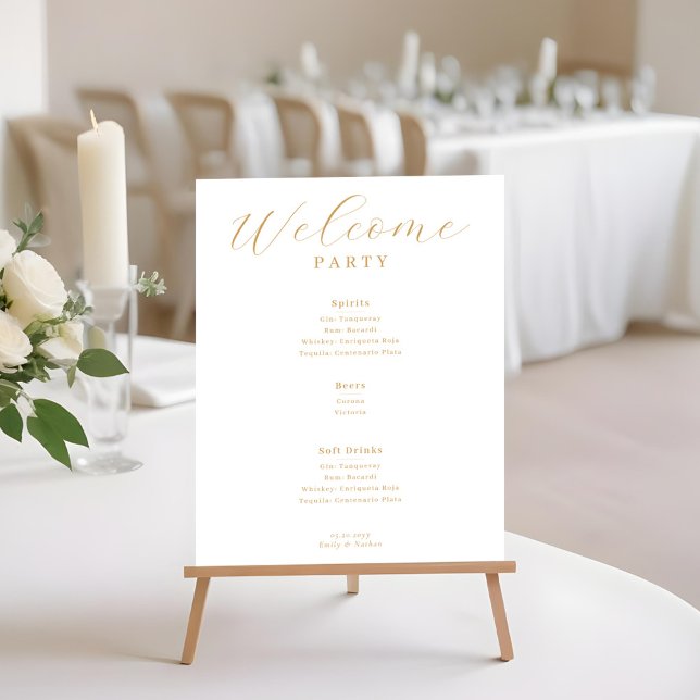 Poster Menu Boisson de fête de bienvenue (Welcome Party Drink Menu Poster)