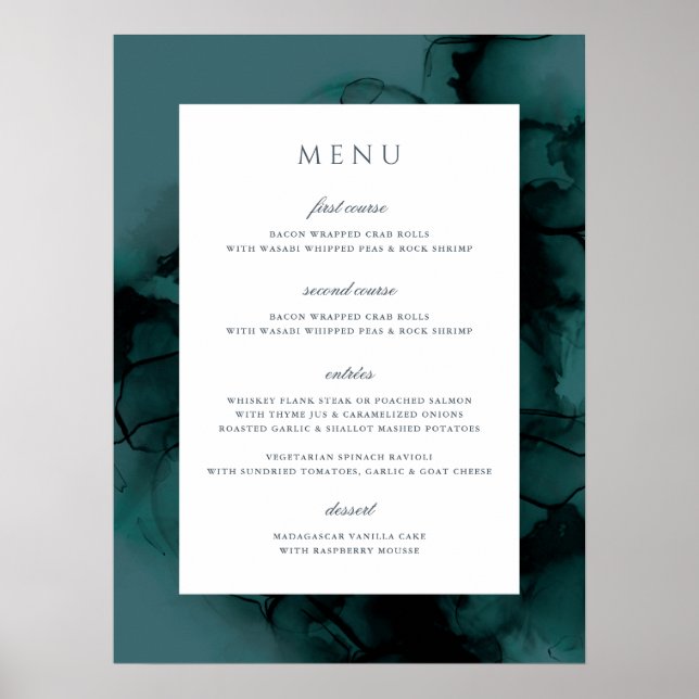 Poster Menu Buffet Encre Verte (Devant)