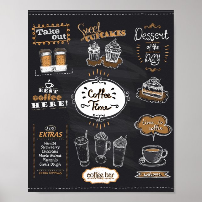Poster Menu Café (Devant)