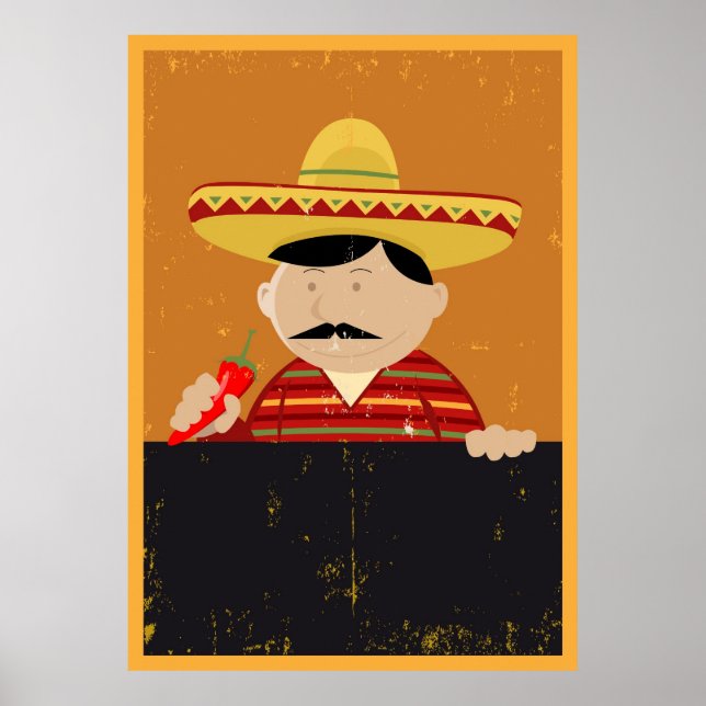 Poster Menu cuisinier mexicain (Devant)