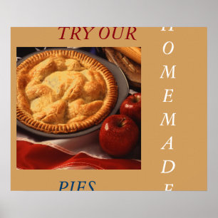 POSTER MENU D'AFFICHAGE D'ART APPLE PIE