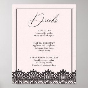 Poster Menu de boissons ou de bar pour enterrement de vie