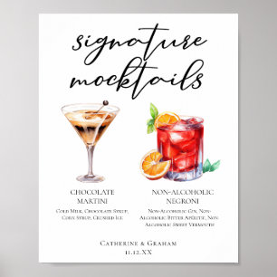 Poster Menu de boissons sans alcool sophistiquées pour ma
