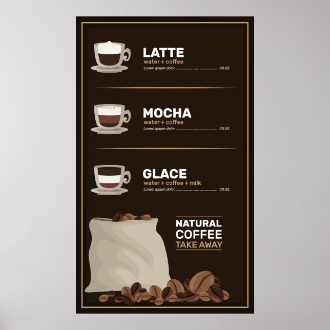 Poster Menu de café (Devant)