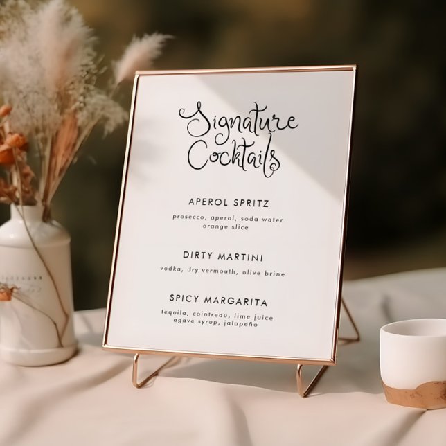 Poster Menu de cocktails manuscrits Whimsical (Créateur téléchargé)