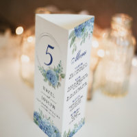 Menu de pliage SINI Blue Hydrangea Tri
