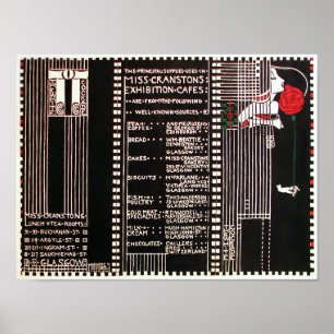 Poster Menu de style Vintage Glasgow School par M. Mackin